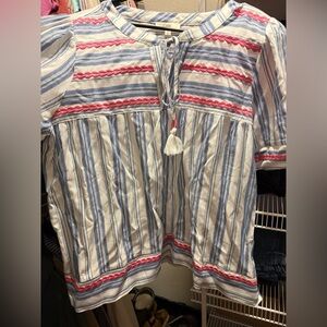 Oddi Blue/White Striped Blouse NWT